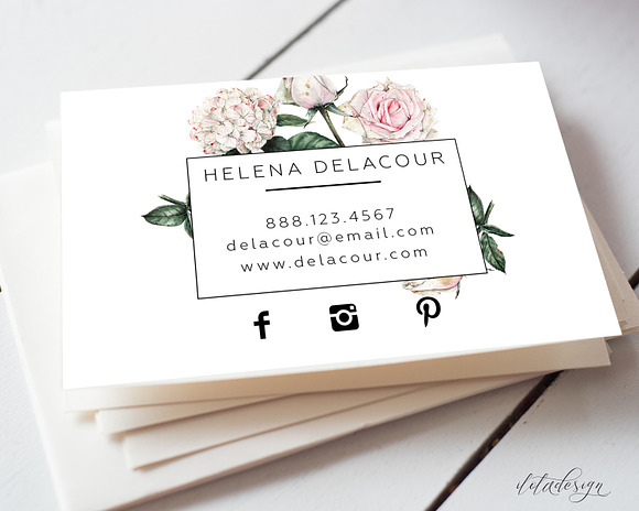 Roses Business Card  in Business Card Templates - product preview 1