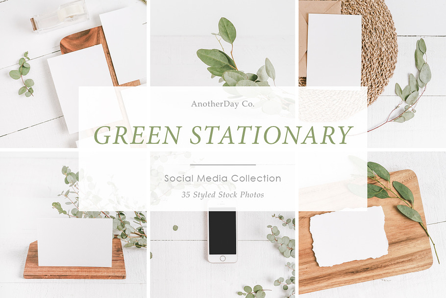 Green Stationary Styled Stock in Mobile & Web Mockups - product preview 8