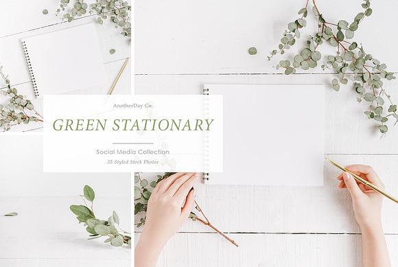 Green Stationary Styled Stock in Mobile & Web Mockups - product preview 2