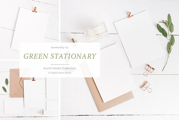 Green Stationary Styled Stock in Mobile & Web Mockups - product preview 3