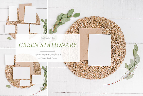 Green Stationary Styled Stock in Mobile & Web Mockups - product preview 4