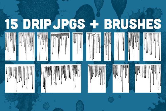 Drips & Splatters Brush Pack in Photoshop Brushes - product preview 1