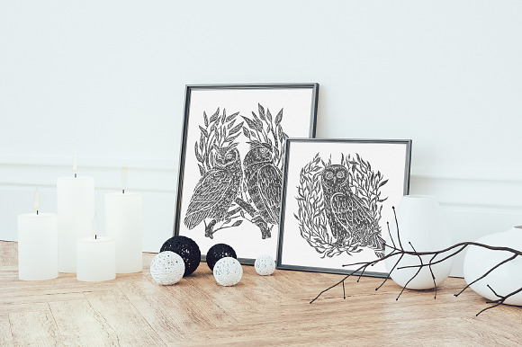Owls graphic collection in Illustrations - product preview 7