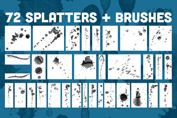 Drips & Splatters Brush Pack in Photoshop Brushes - product preview 2