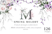 Spring Melody. Floral Design bundle