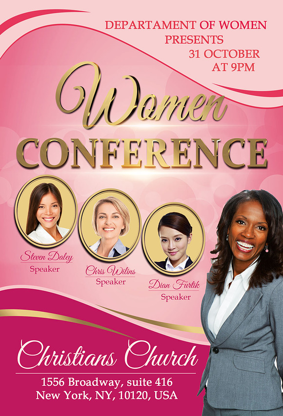 Church Women Conference Flyer in Flyer Templates - product preview 2