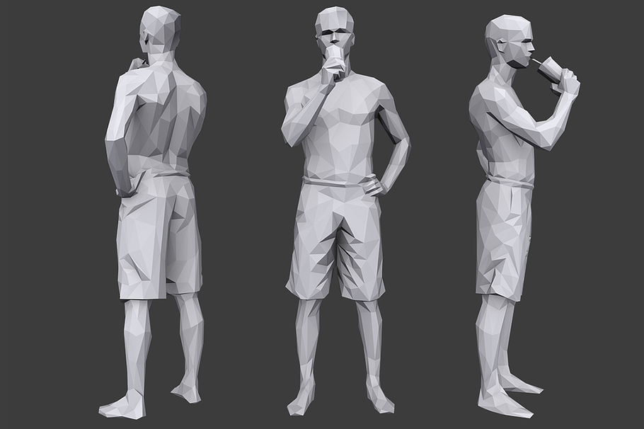 Lowpoly People Vacation Pack in People - product preview 5