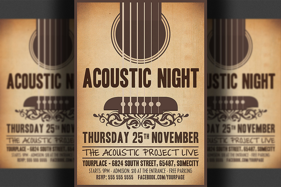 Acoustic Night Flyer Template in Flyer Templates - product preview 8