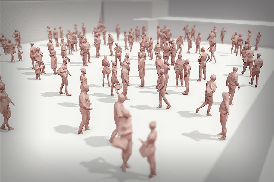 Lowpoly People Crowd in People - product preview 1