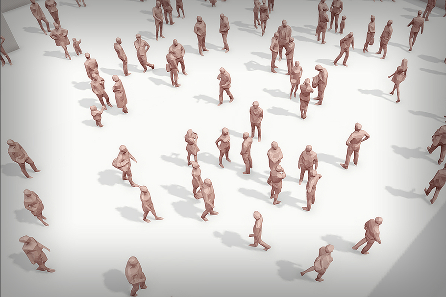 Lowpoly People Crowd in People - product preview 2