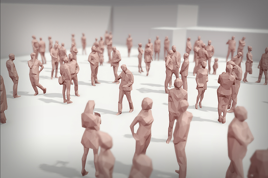 Lowpoly People Crowd in People - product preview 3