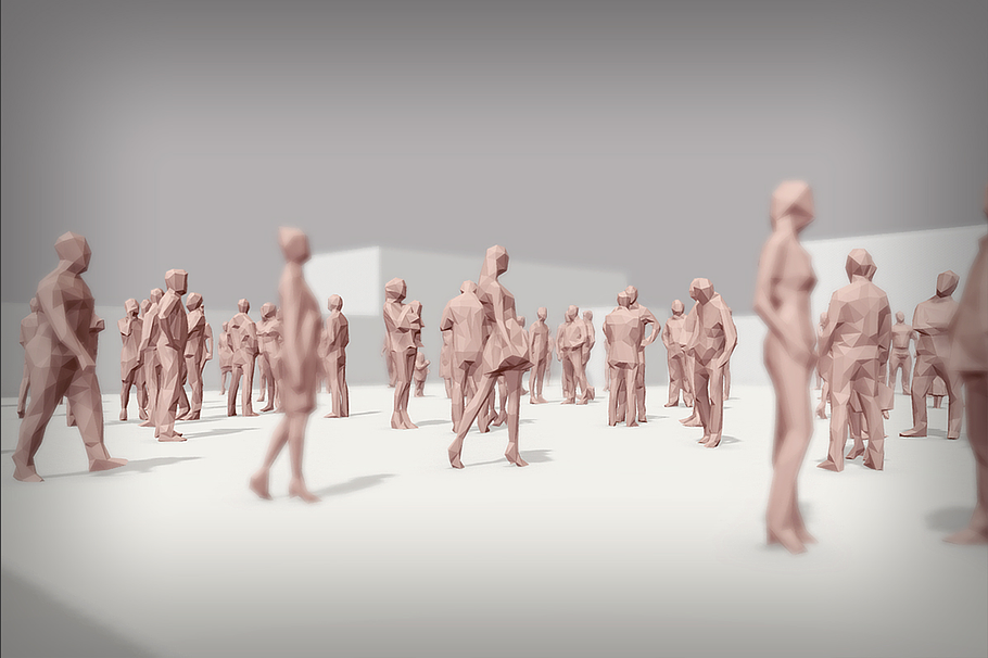 Lowpoly People Crowd in People - product preview 4