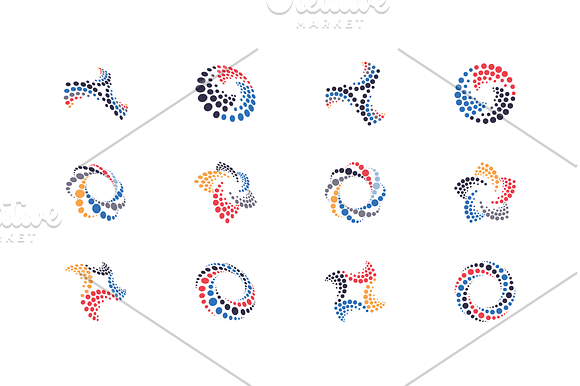 Halftone Swirl Logo Set in Logo Templates - product preview 2