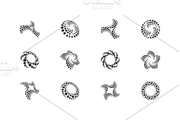 Halftone Swirl Logo Set in Logo Templates - product preview 3