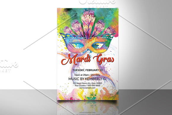 Mardi Gras Party Flyer V738 in Flyer Templates - product preview 2