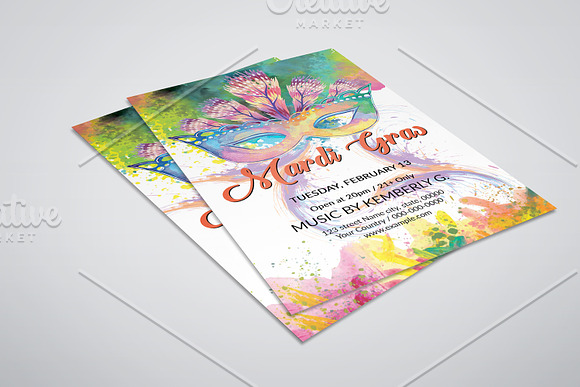 Mardi Gras Party Flyer V738 in Flyer Templates - product preview 3