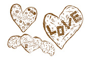 Cookies heart shape sketch