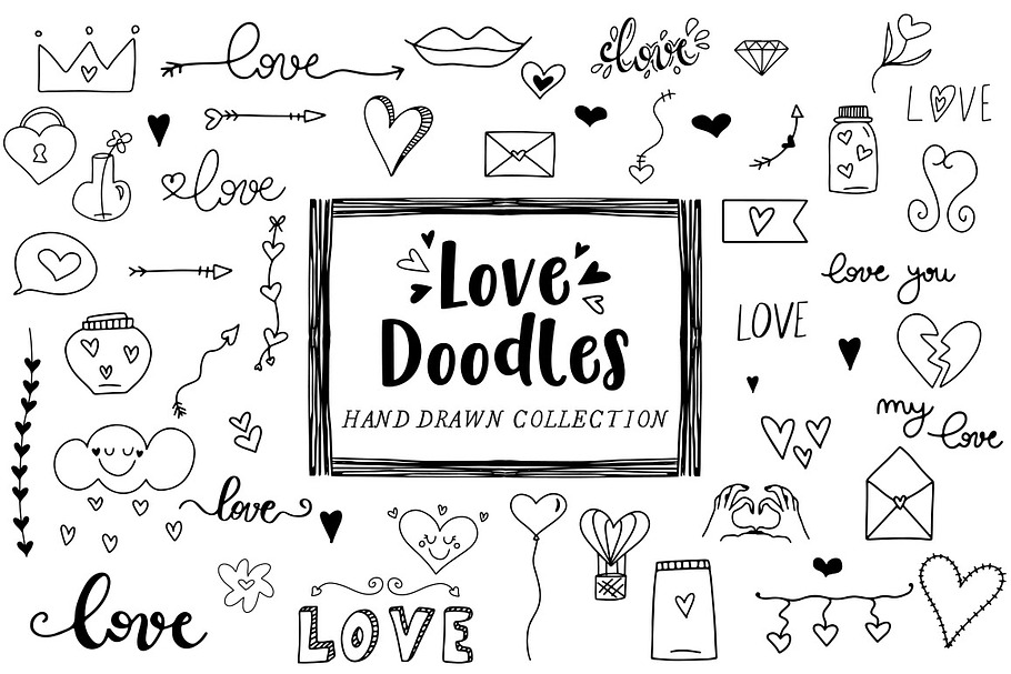 Love doodles - Clipart in Illustrations - product preview 8