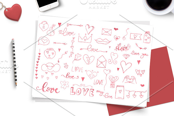 Love doodles - Clipart in Illustrations - product preview 2