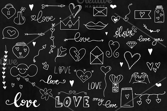Love doodles - Clipart in Illustrations - product preview 3