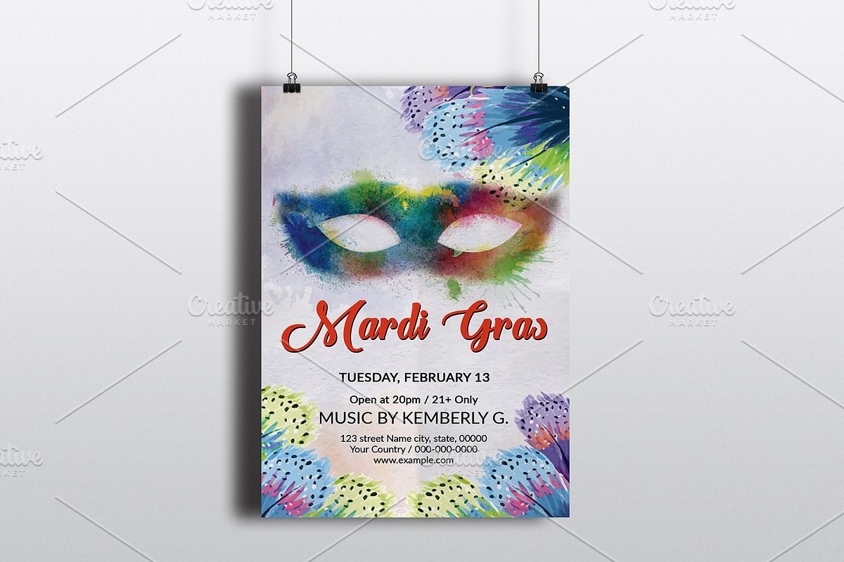 Mardi Gras / Carnival Flyer V739 in Flyer Templates - product preview 8