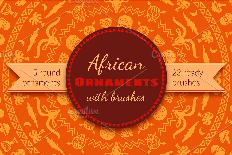 African Tribal Ornaments & Brushes in Patterns - product preview 8