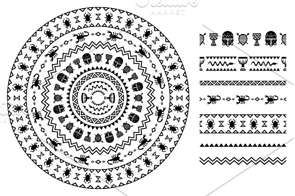 African Tribal Ornaments & Brushes in Patterns - product preview 4