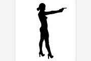 Shooting girl silhouette