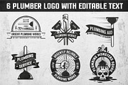 Plumbing retro logos