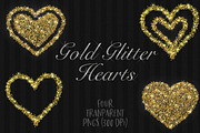 Gold glitter love hearts