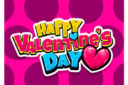 Happy Valentines Day pop art text