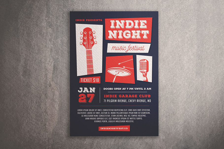 Indie Night Music Festival Flyer in Flyer Templates - product preview 8