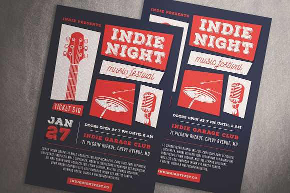 Indie Night Music Festival Flyer in Flyer Templates - product preview 1