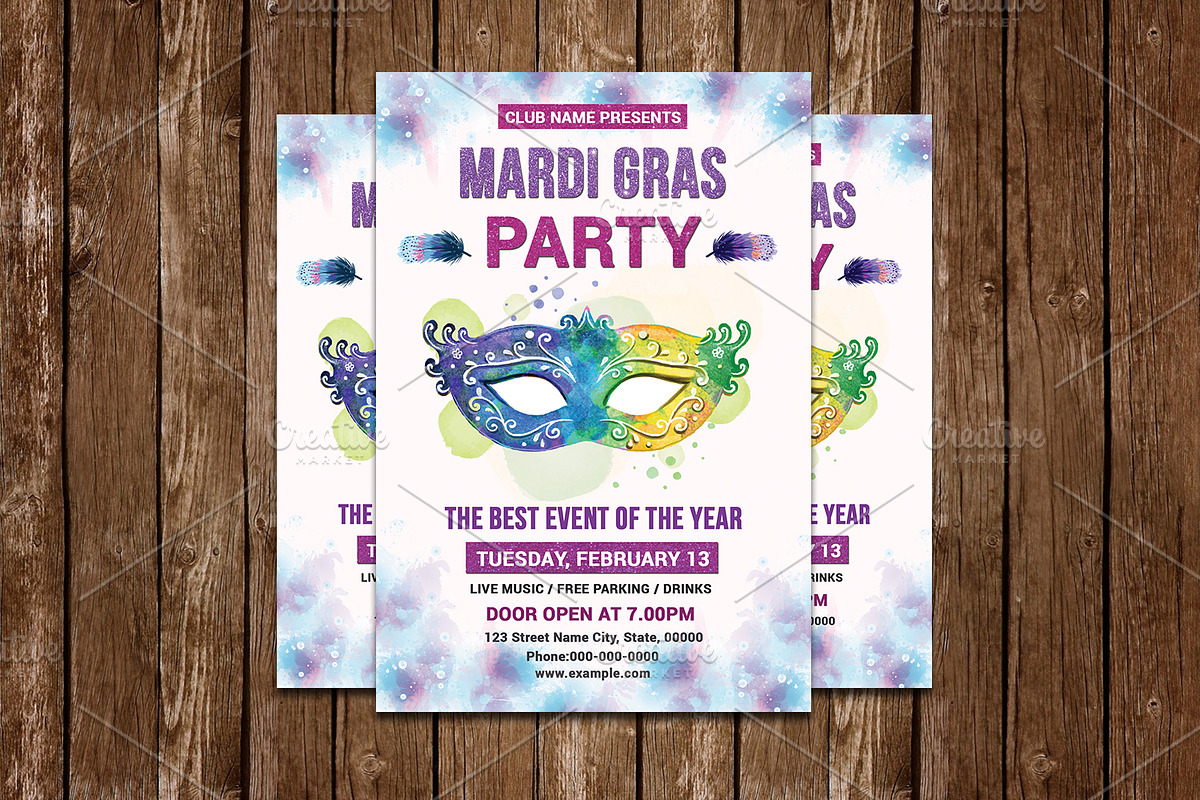 Mardi Gras Event Flyer V731 in Flyer Templates - product preview 8