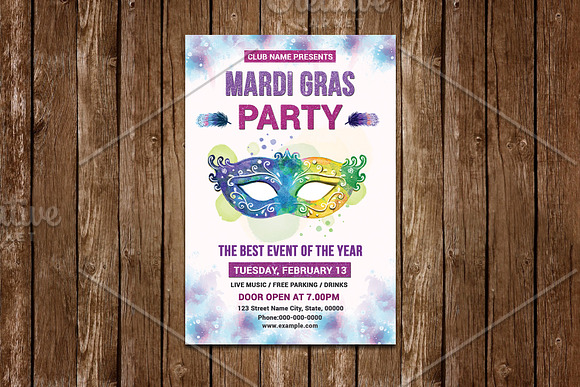 Mardi Gras Event Flyer V731 in Flyer Templates - product preview 1