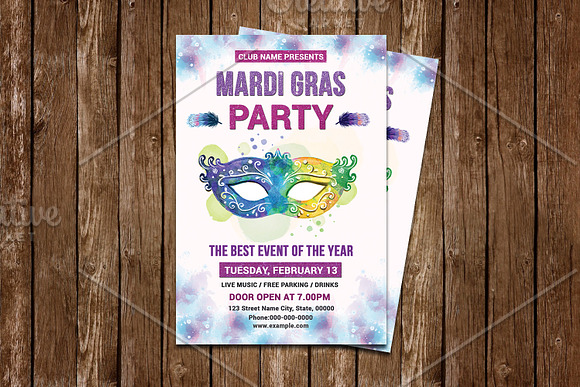 Mardi Gras Event Flyer V731 in Flyer Templates - product preview 2