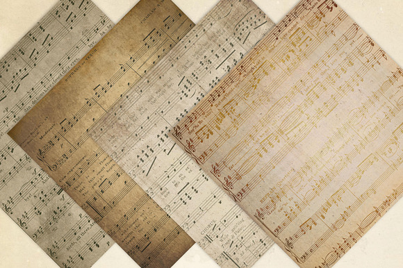 Sheet Music Digital Paper in Textures - product preview 1