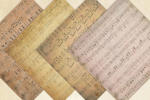 Sheet Music Digital Paper in Textures - product preview 3
