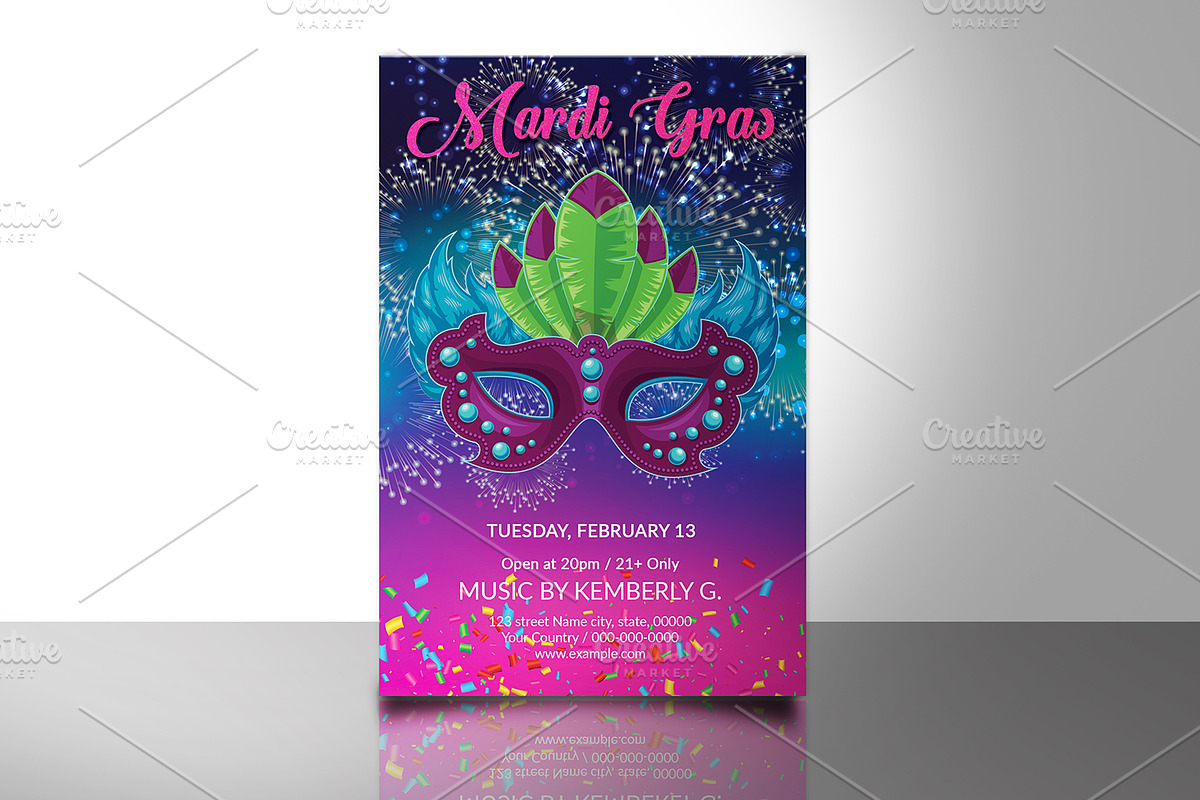 Mardi Gras Flyer V740 in Flyer Templates - product preview 8