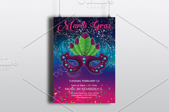 Mardi Gras Flyer V740 in Flyer Templates - product preview 2