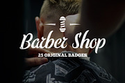 Vintage Barber Shop Badges & Labels