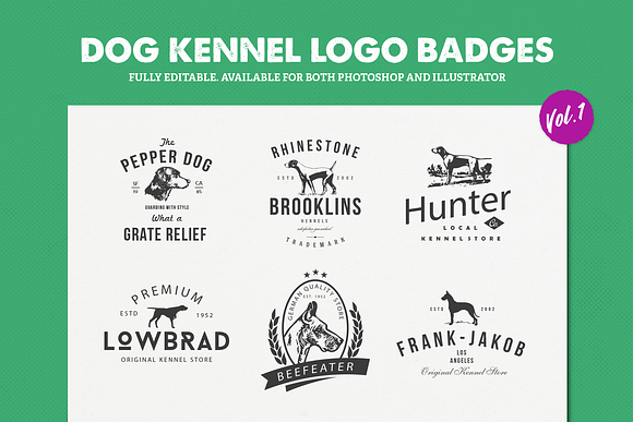 Dog Kennel Logo Badges in Logo Templates - product preview 2