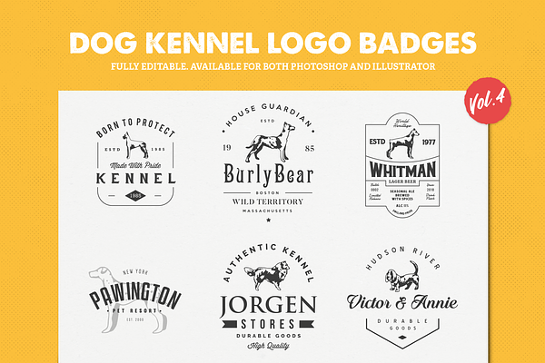 Dog Kennel Logo Badges Vol.4