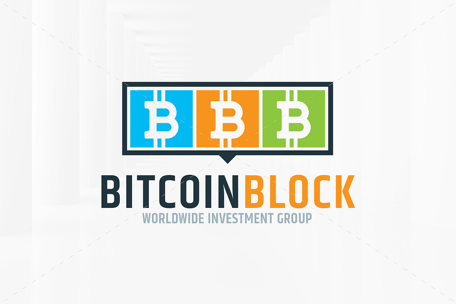 Bitcoin Block Logo Template