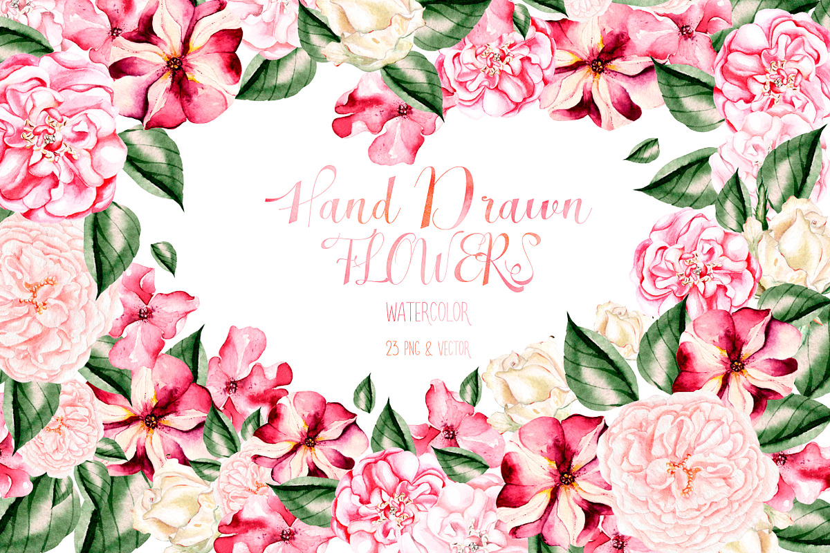 Hand Drawn Watercolor Flowers in Objects - product preview 8