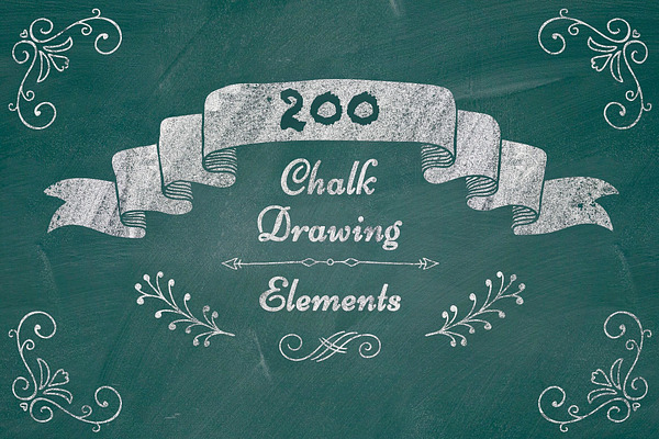 200 Chalk Drawing Elements
