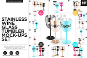 Stainless Wine Glass Tumblers Mockup