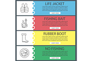 Fishing web banner templates set