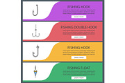 Fishing web banner templates set
