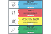 Insects web banner templates set